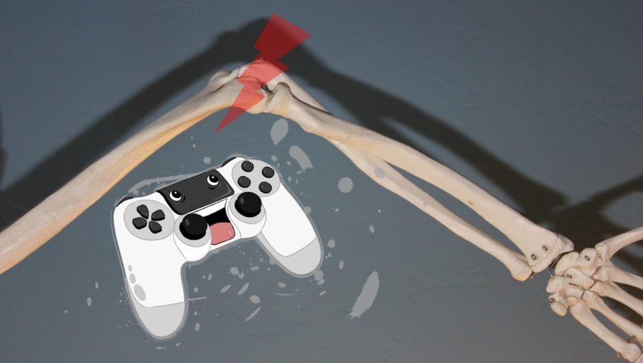 Armknochen, Controller und Blitz am Ellbogen
