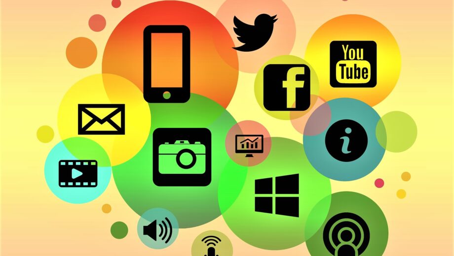 Kunterbunte Social Media-Logos